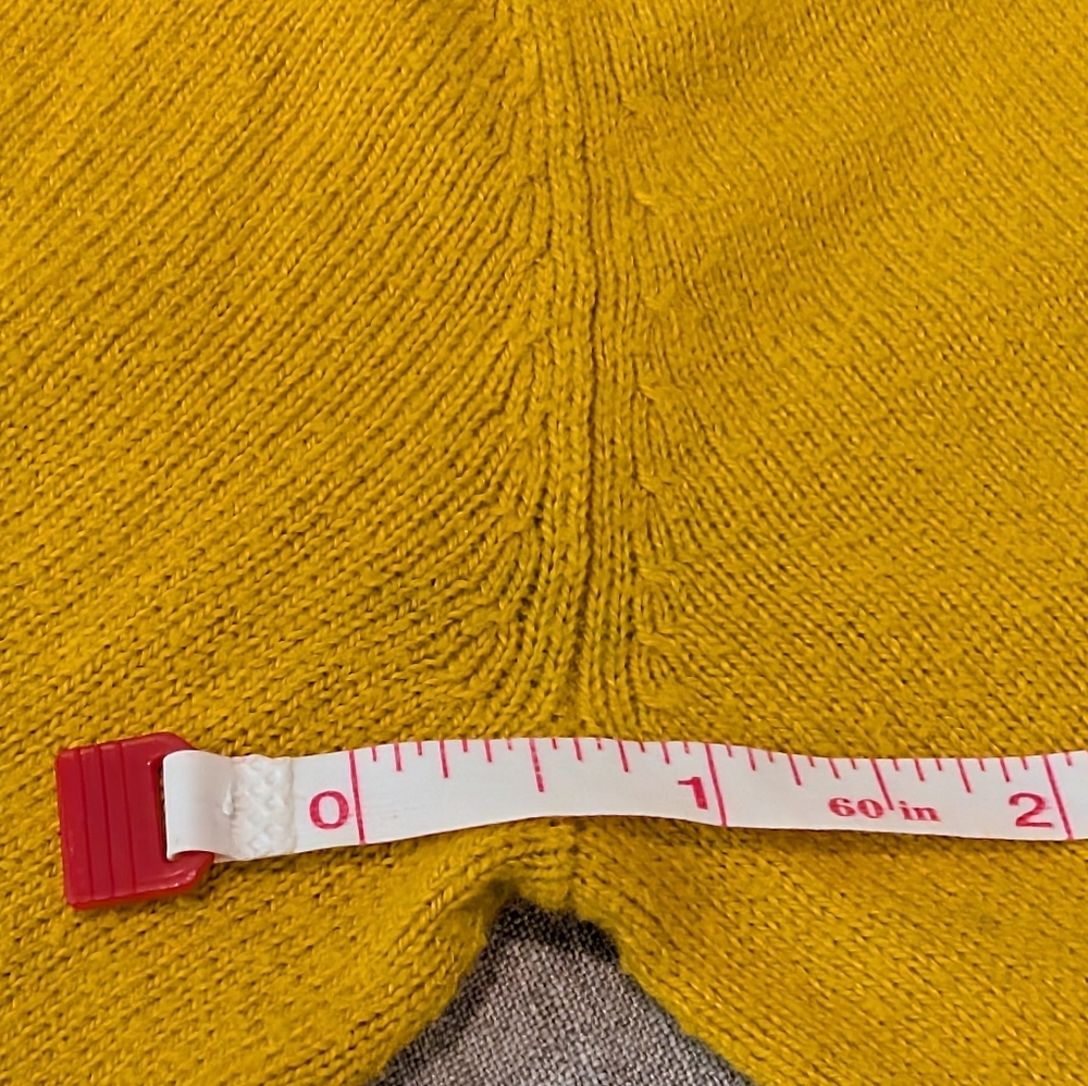 Frenchi Longline V-Neck Button-Up Cardigan Mustard Yellow Size S - Picture 8 of 11